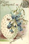Vintage Postcard Imagination Easter Flowers