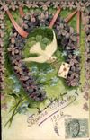 Vintage Postcard Imagination Flowers Dove