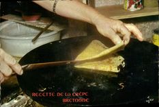 Modern Postcard Cooks Receipt of the Breton pancake