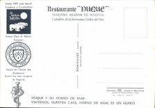 Postal Cocina Restauración Duque Segovia