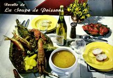 Modern Postcard Cooks Receipt of the fish soup