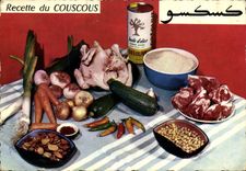 Modern Postcard Cooks Receipt of couscous