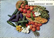 Modern Postcard Cooks Receipt of the Nicoise Ratatouille