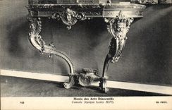 Postal Vagar de las Artes Decorativo Conseol Tiempo Luis XIV