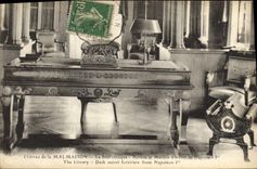 Postal Castillo de Malmaison la biblioteca Oficina y 1.o mueble de Napoleón