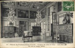Postal Palacio de Fontainebleau el salón de los ayudantes de campo