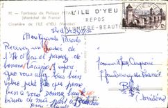 CPM Tombeau de Philippe Petain Marechal de France Cimetiere de l'Ile d'Yeu Vendee 