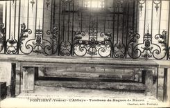 Vintage Postcard Pontigny Tomb Abbey of Hugues de Macon