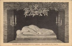 CPA Ricordo della catacombe di S Callisto la tomba di S Cecilia