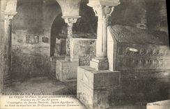 Vintage Postcard Surroundings of Ferte under Jouarre the crypt St Paul Cenotaphs of Holy Telchide Holy Aiguilberte
