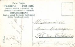 Vintage Postcard Dog Dogs Pup Child the lunch of Medor