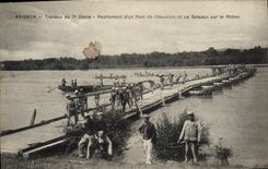 CPA Militaria Avignon Travaux du 7eme Genie Repliement d'un pont de chevalets et de bateaux sur le Rhone