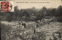 CPA Militaria Travaux du Genie Construction d'une passerelle sur pilotis