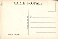 Postal Militaria Puente de barcos