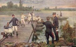 CPA Militaria Genie Pontonniers 