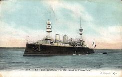 CPA Bateau Le Jaureguiberry Cuirasse a tourelles