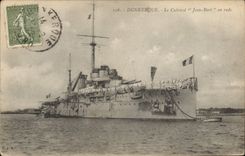 Vintage Postcard Bateau Dunkirk armours It Jean Bart in roads