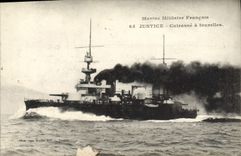 CPA Bateau Justice Cuirasse a tourelles