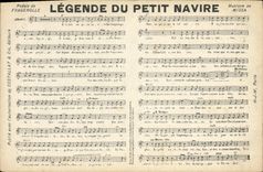 Postal Leyenda del pequeño buque Fragerolle apostó