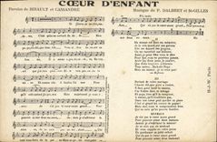 Postal Corazón de niño Birault Cassandre Dalbret San Gil