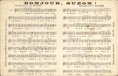 Vintage Postcard Hello Suzon Alfred de Musset Lacome