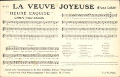 Postal la viuda alegre Franz Lehar