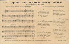 CPA Que je n'ose pas dire Boer Bataille Christine