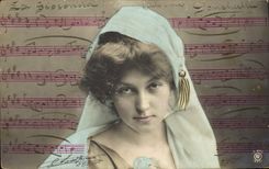 Postal Mujer el Giaconda