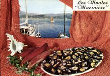 Modern Postcard Mussels marine