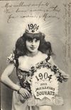 Vintage Postcard Fantasy Child Happy new year 1904