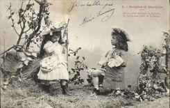 CPA Fantaisie Enfants Bergere et marquis