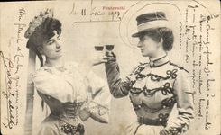 Vintage Postcard Fantasy Women Fraternity