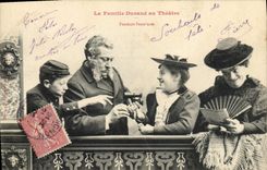 Vintage Postcard Fantasy Woman the family Durand with the theater During the interval Range