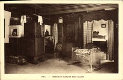 CPA Interieur alsacien avec alcove 