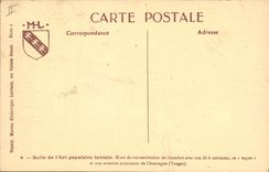 Vintage Postcard Salle of Lorraine popular art Chambre with fourposter bed