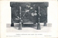 CPA Coffre a vetements bois laque Art Japonais Japon Nippon Musee de Hanoi Indochine 