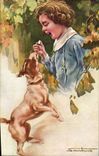 CPA Chien Chiens Chiot Enfant