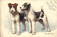 CPA Chien Chiens Chiot 