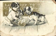 CPA Chien Chiens Chiot 
