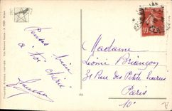 Vintage Postcard Dog Dogs Pup Woman Happy new year