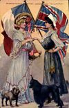 CPA Chien Chiens Chiot Franco British Exhibition London 1908 Salutation