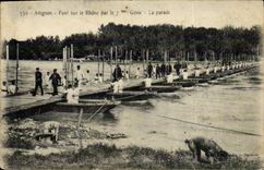 CPA Militaria Avignon Pont sur le Rhone par le 7eme Genie La parade