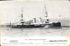 Vintage Postcard Bateau Jaureguiberry Cuirasse has turrets