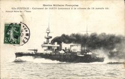Vintage Postcard Bateau Justice Armours