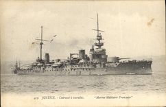 CPA Bateau Justice Cuirasse a tourelles 