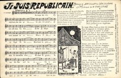 CPA Je suis Republicain Briollet Leo Lelievre Christine 