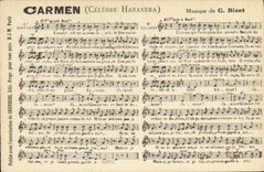 Vintage Postcard Carmen Celebre Habanera Bizet
