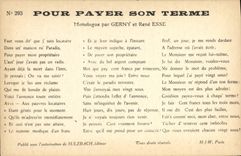 Postal para pagar su término Gerny Reaparecer Ese