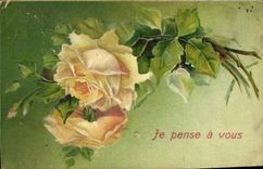 CPA Fantaisie Fleurs Je pense a vous