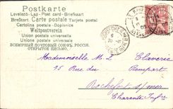 CPA Fantaisie Fleurs Hirondelles